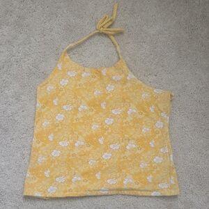 Arizona Jean Company Yellow Floral Halter Camisole